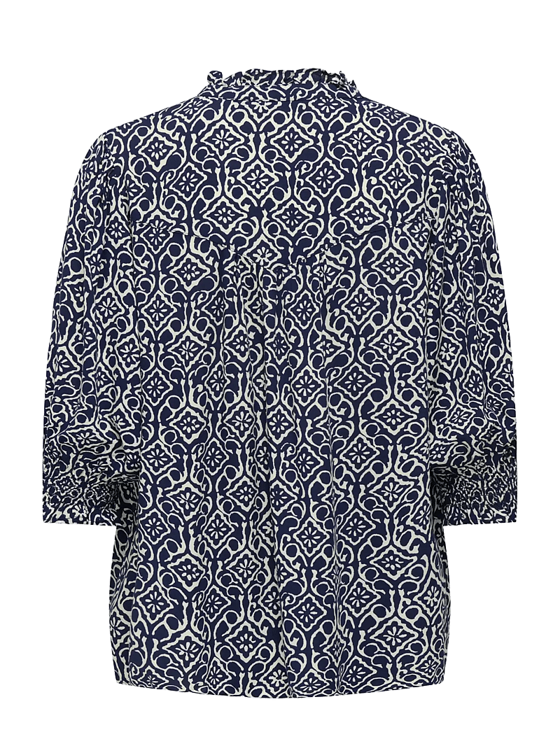 ONLY - ONLRAYA 3/4 SHIRT WVN NOOS - langærmede bluser - night sky - 2
