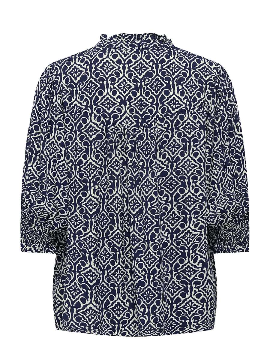 ONLY - ONLRAYA 3/4 SHIRT WVN NOOS - långärmade blusar - night sky - 2