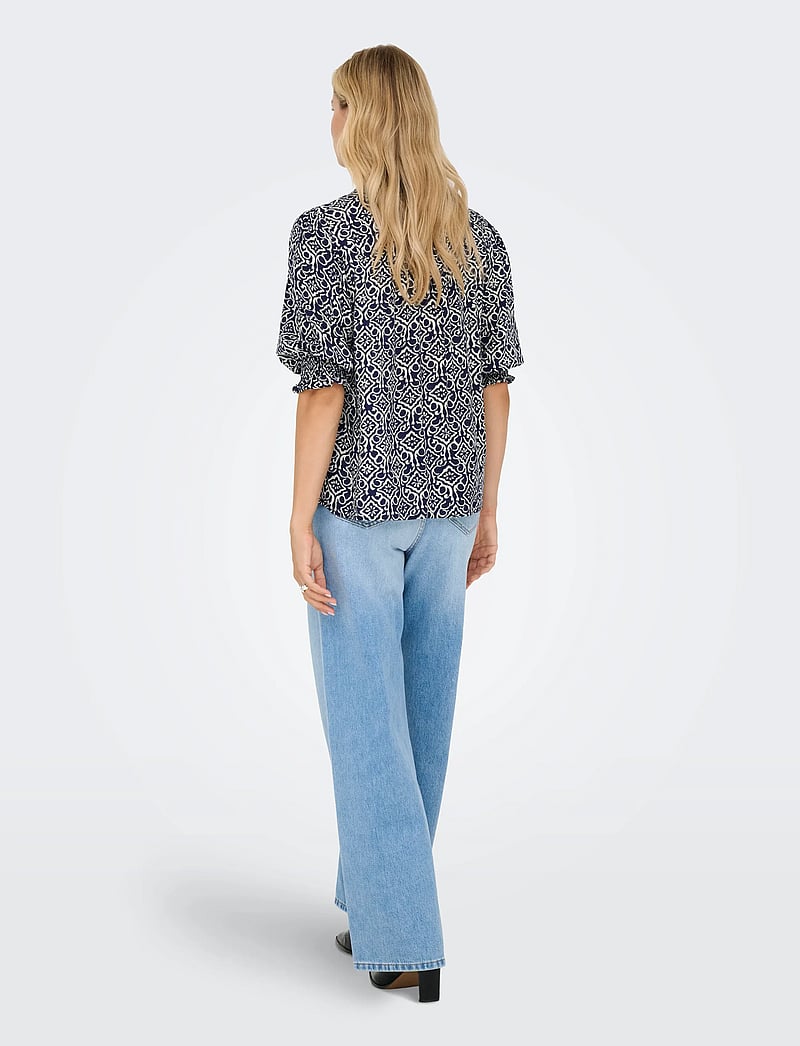ONLY - ONLRAYA 3/4 SHIRT WVN NOOS - langærmede bluser - night sky - 3