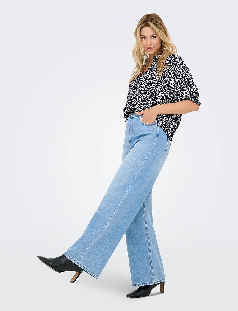 ONLY - ONLRAYA 3/4 SHIRT WVN NOOS - langærmede bluser - night sky - 4