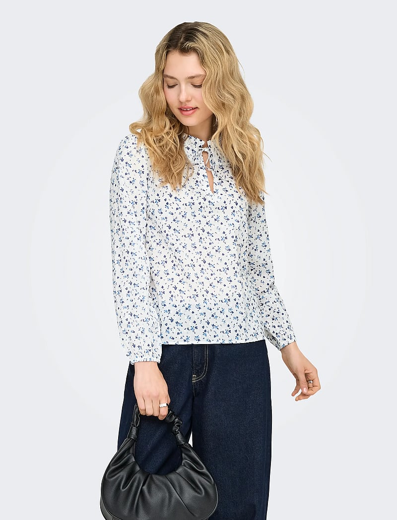 ONLY - ONLROANNE L/S TOP WVN NOOS - langærmede bluser - cloud dancer - 0