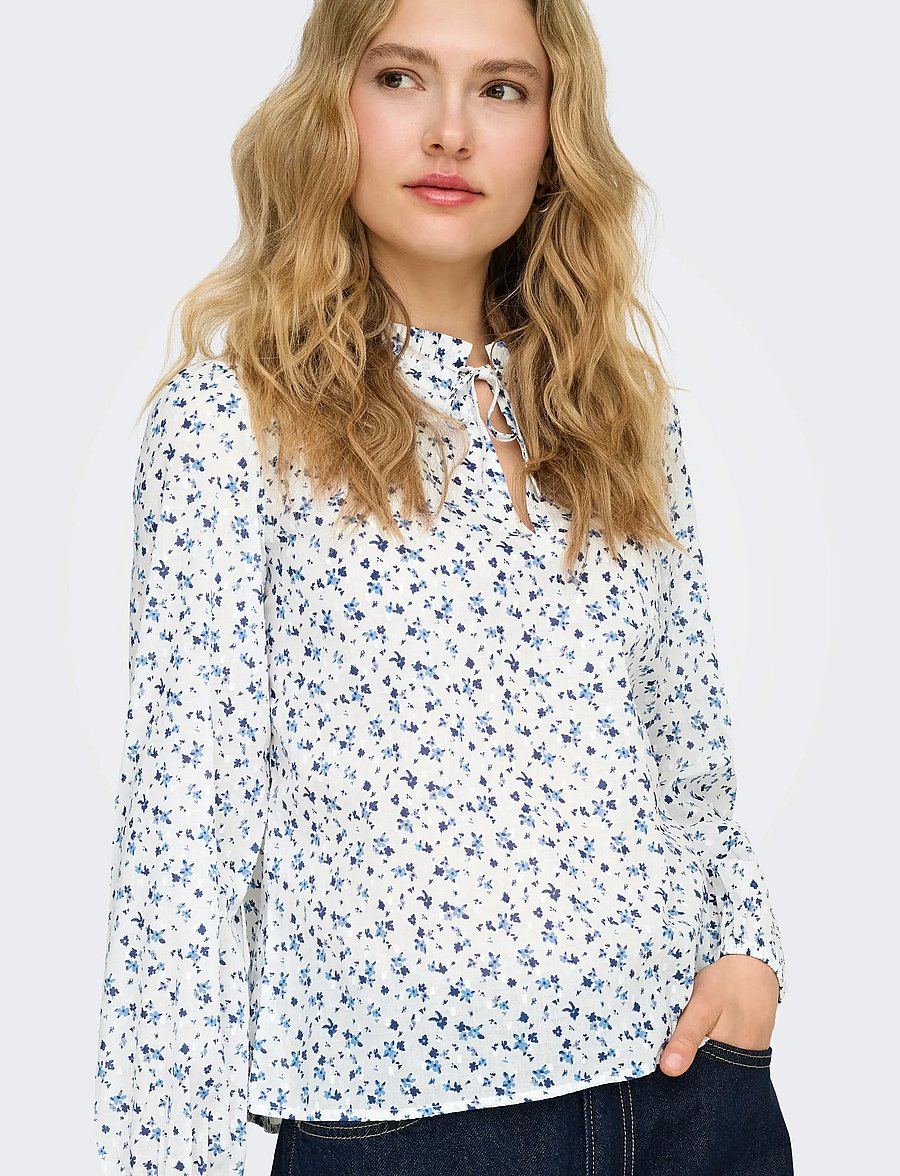 ONLY - ONLROANNE L/S TOP WVN NOOS - langärmelige blusen - cloud dancer - 5