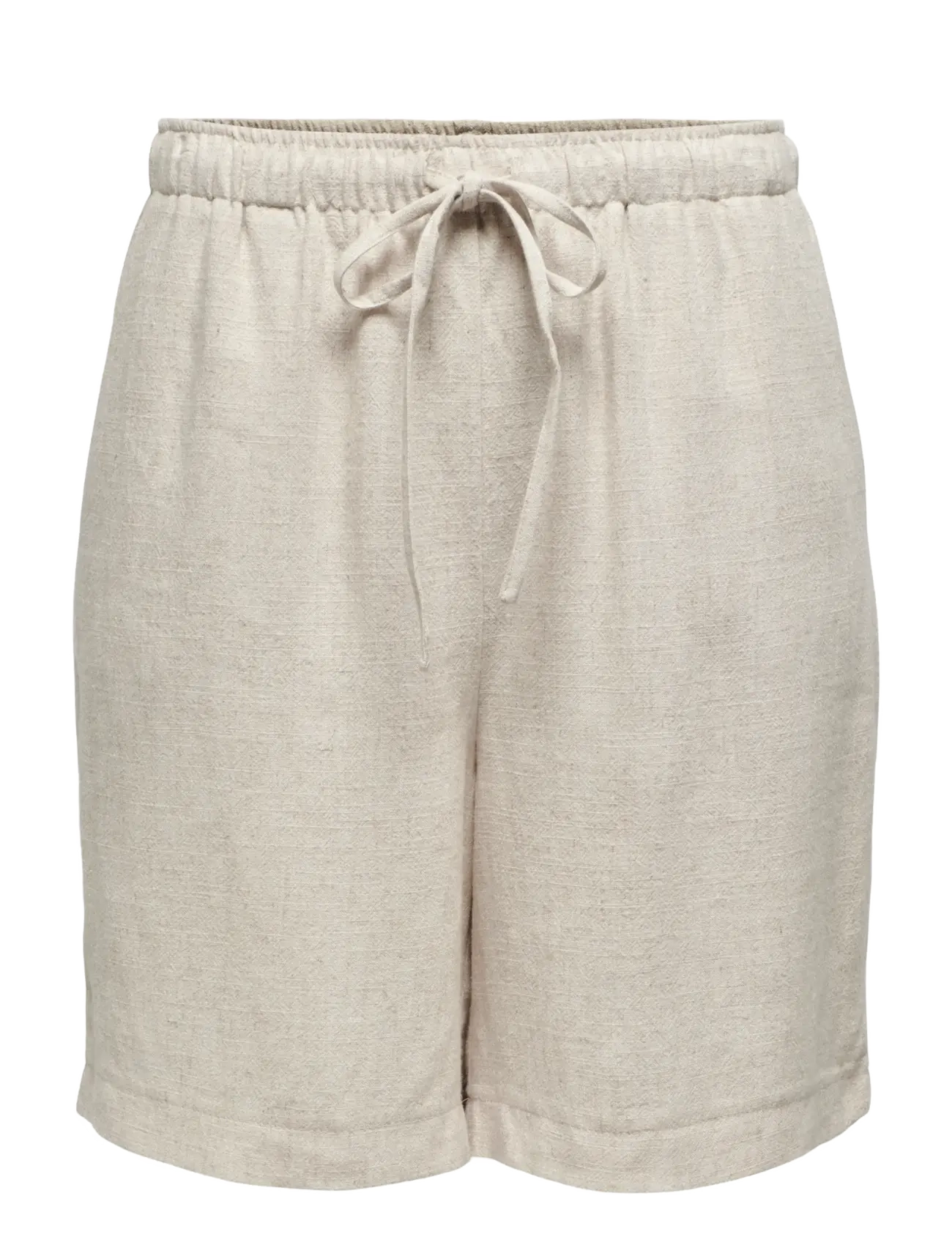 ONLY ONLSIESTA MW PULL-UP LIN BL SHORTS NOOS - Leinen-Shorts - MOONBEAM / beige
