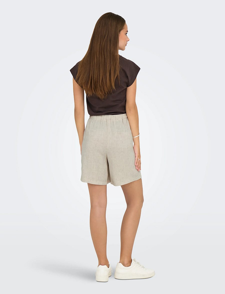 ONLY - ONLSIESTA MW PULL-UP LIN BL SHORTS NOOS - leinen-shorts - moonbeam - 3