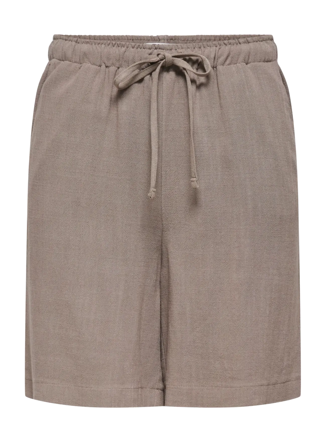 ONLY ONLSIESTA MW PULL-UP LIN BL SHORTS NOOS - Leinen-Shorts - WALNUT / brown
