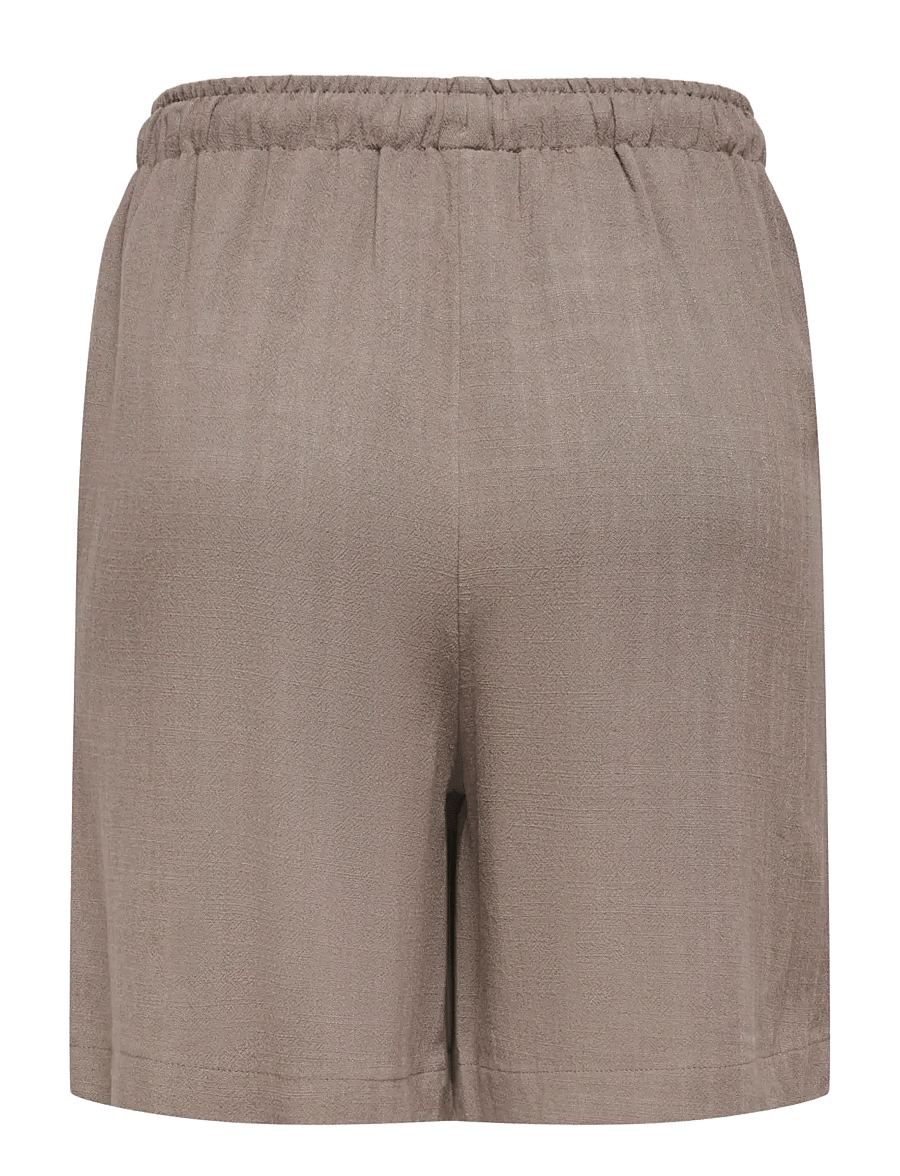 ONLY - ONLSIESTA MW PULL-UP LIN BL SHORTS NOOS - leinen-shorts - walnut - 2