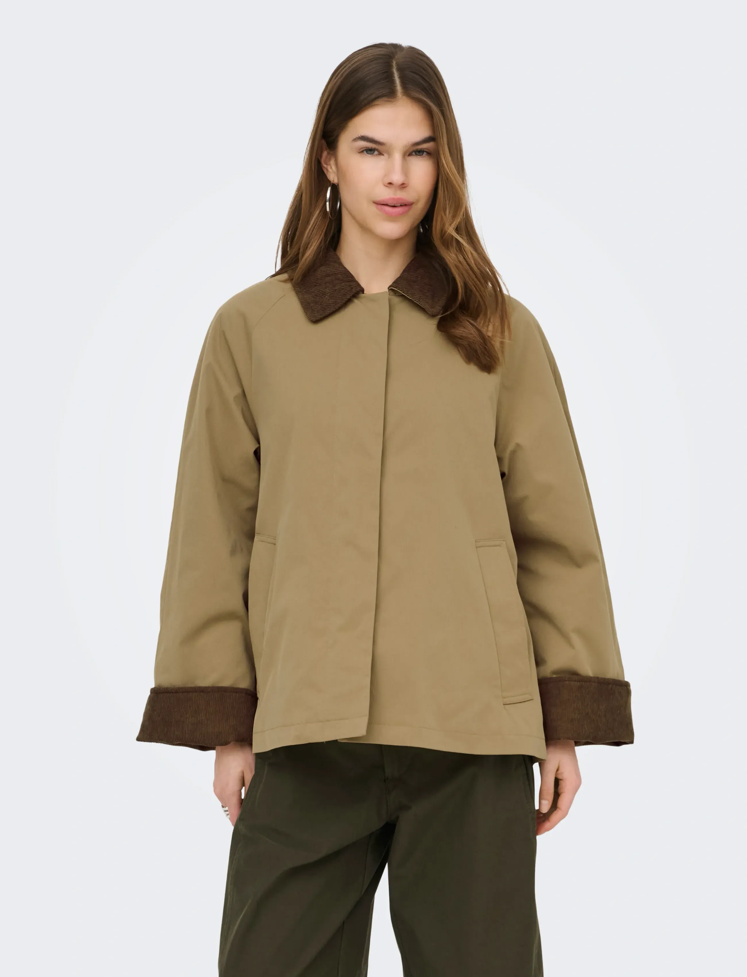 ONLY Onlorchid Mix Cordoroy Parka Coat Cs Otw, XS, Coats, Beige - Light Frauen