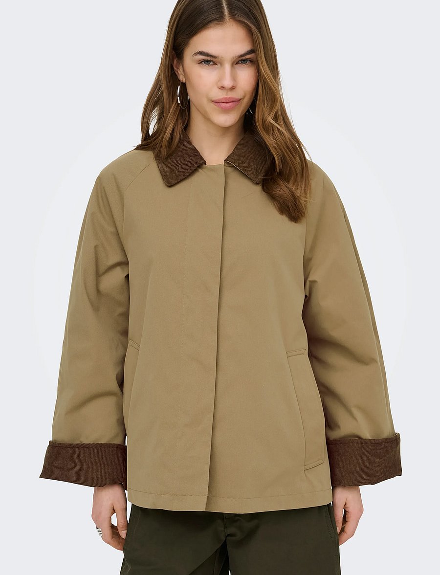 ONLY - ONLORCHID MIX CORDOROY PARKA COAT CS OTW - light coats - otter - 5