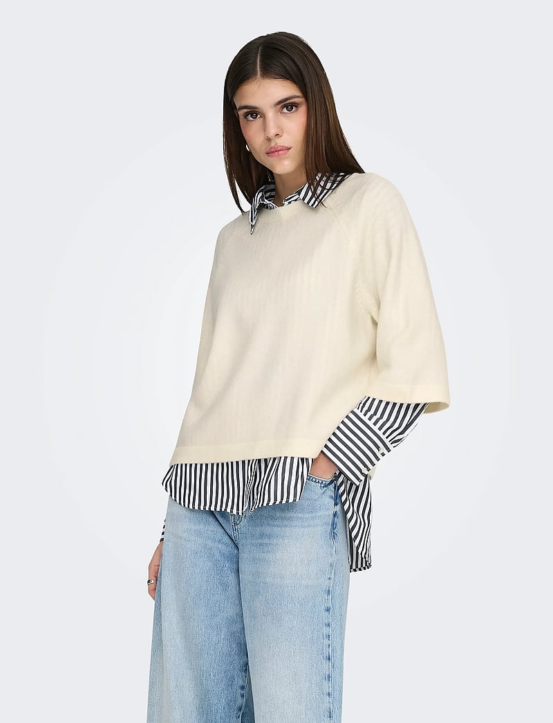 ONLY - ONLSIMONI 3/4 PULLOVER KNT NOOS - pullover - birch - 0