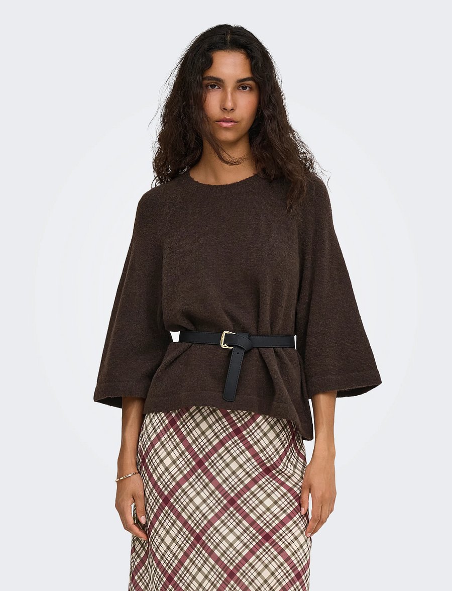 ONLY - ONLSIMONI 3/4 PULLOVER KNT NOOS - pullover - coffee bean - 0