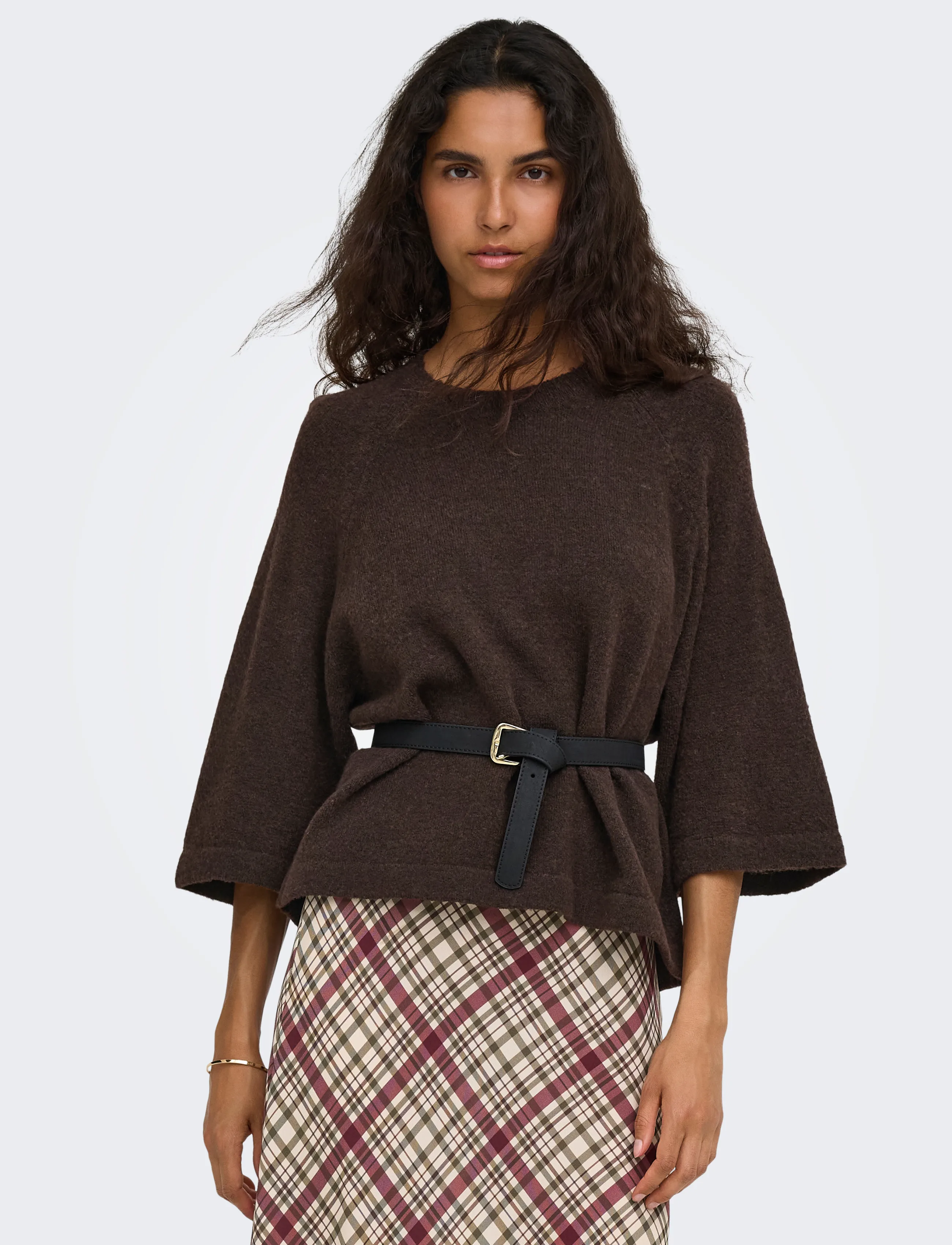 ONLY ONLSIMONI 3/4 PULLOVER KNT NOOS - Fødselsdag - COFFEE BEAN / brown