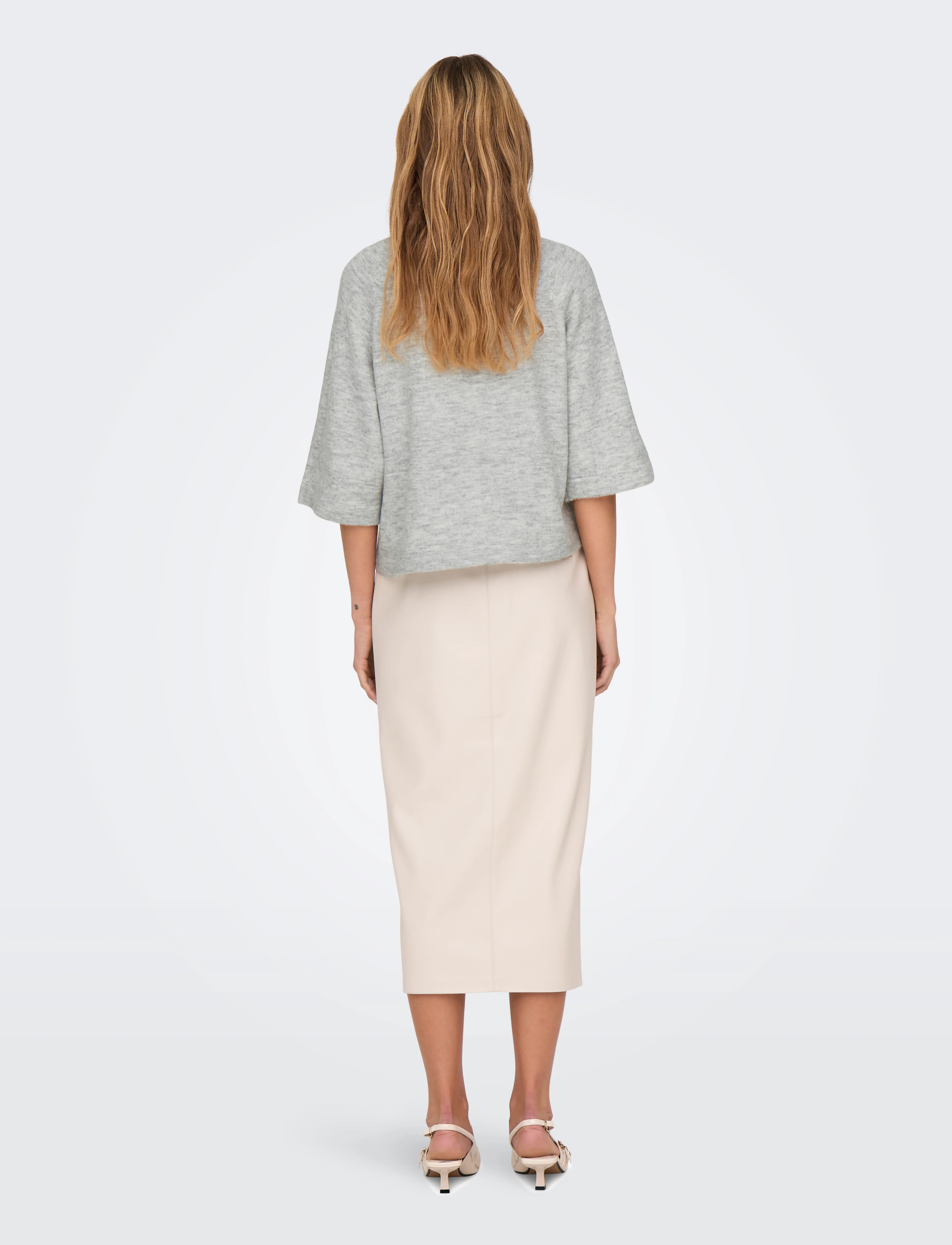 ONLY - ONLSIMONI 3/4 PULLOVER KNT NOOS - pullover - light grey melange - 3