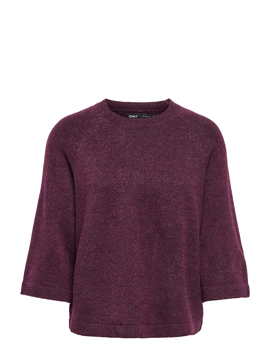 ONLY - ONLSIMONI 3/4 PULLOVER KNT NOOS - striktrøjer - mauve wine - 1