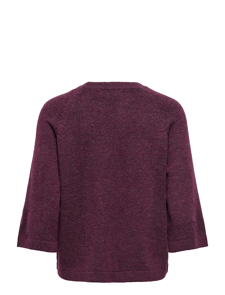 ONLY - ONLSIMONI 3/4 PULLOVER KNT NOOS - striktrøjer - mauve wine - 2