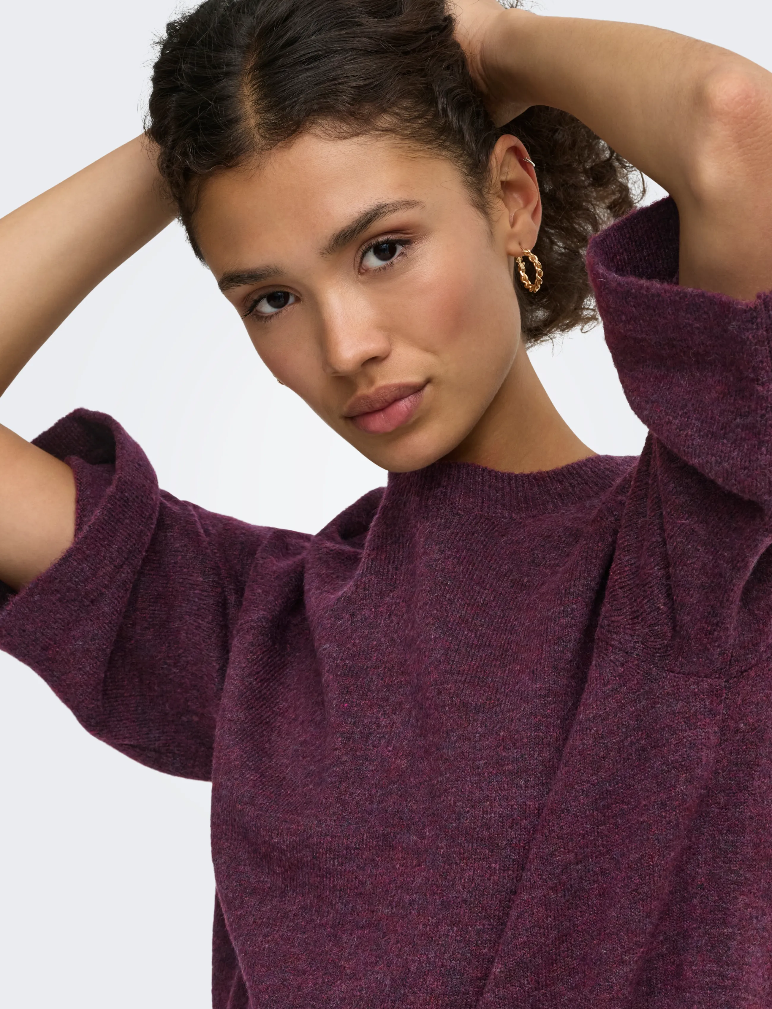 ONLY - ONLSIMONI 3/4 PULLOVER KNT NOOS - jumpers - mauve wine - 5