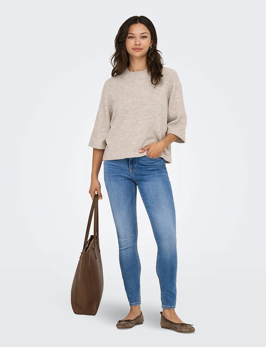 ONLY - ONLSIMONI 3/4 PULLOVER KNT NOOS - pullover - pumice stone - 0