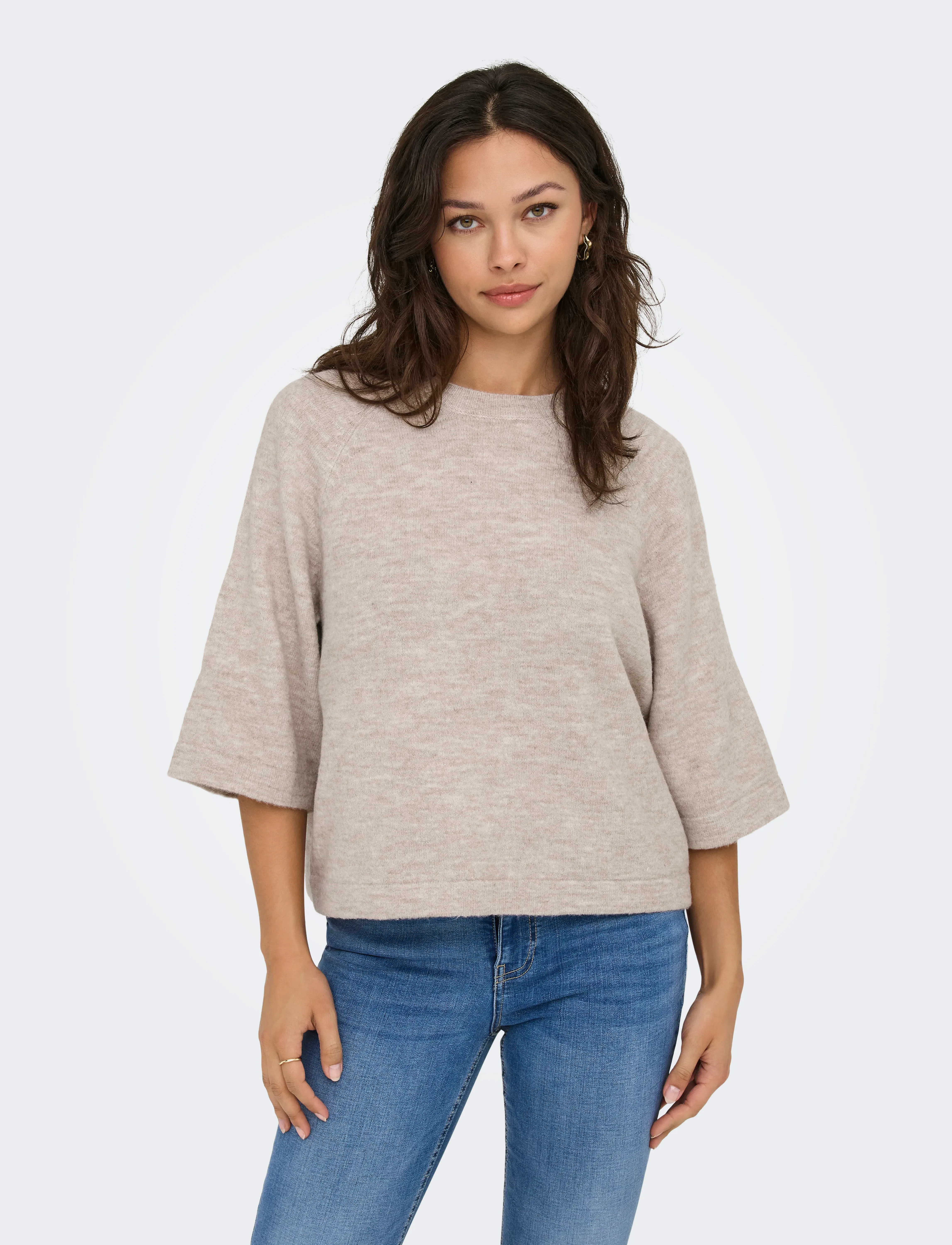 ONLY - ONLSIMONI 3/4 PULLOVER KNT NOOS - lägsta priserna - pumice stone - 4