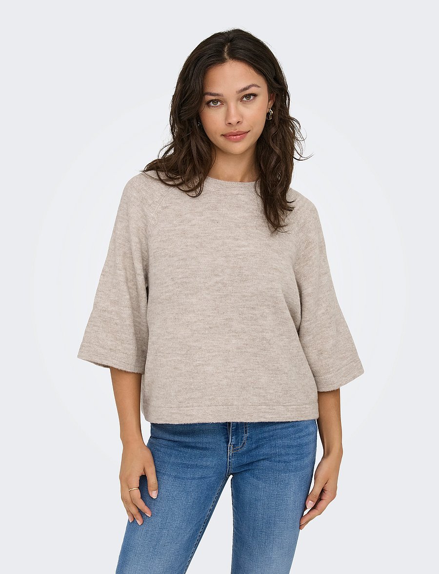 ONLY - ONLSIMONI 3/4 PULLOVER KNT NOOS - pullover - pumice stone - 4