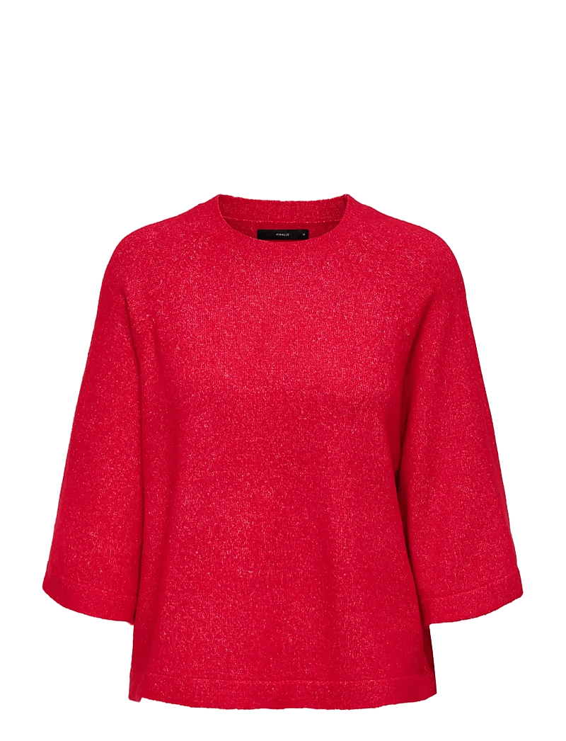 ONLY - ONLSIMONI 3/4 PULLOVER KNT NOOS - strikkegensere - true red - 1