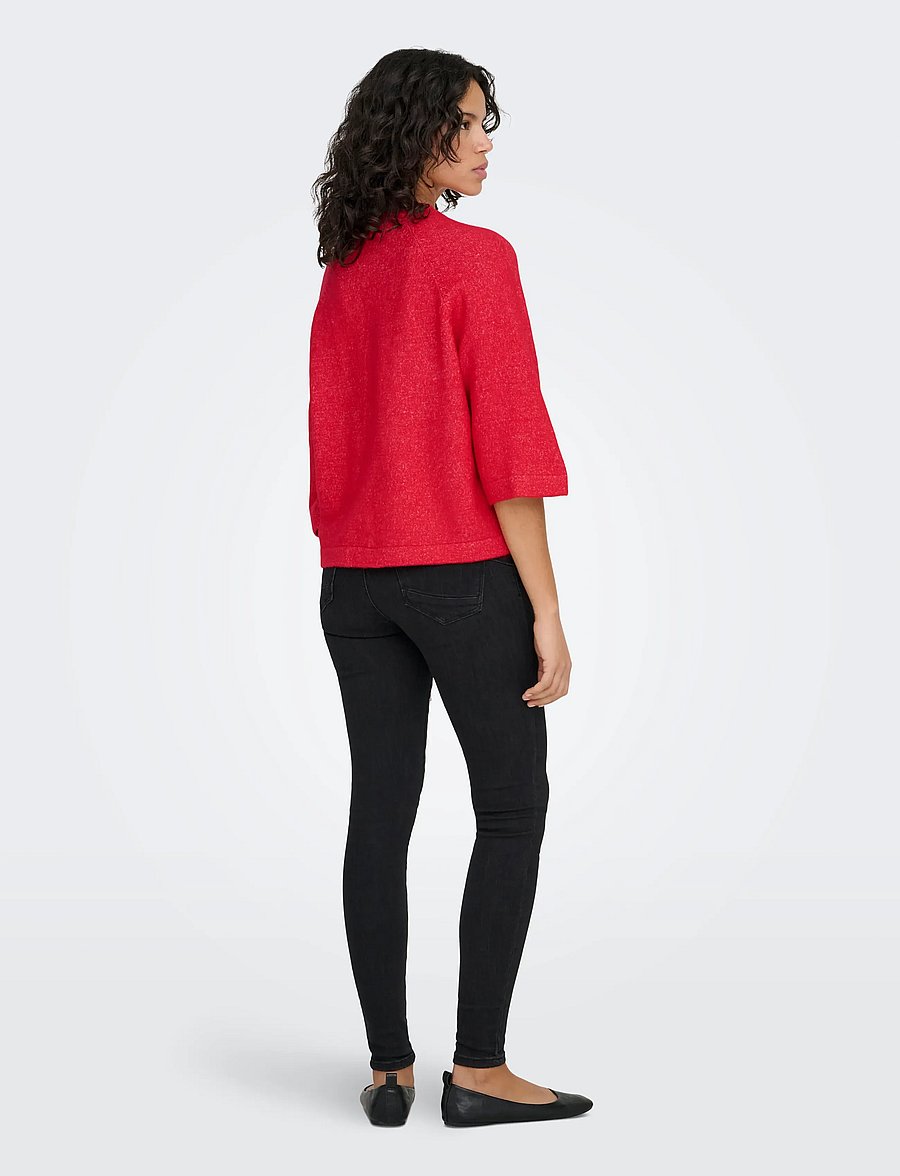 ONLY - ONLSIMONI 3/4 PULLOVER KNT NOOS - pullover - true red - 3