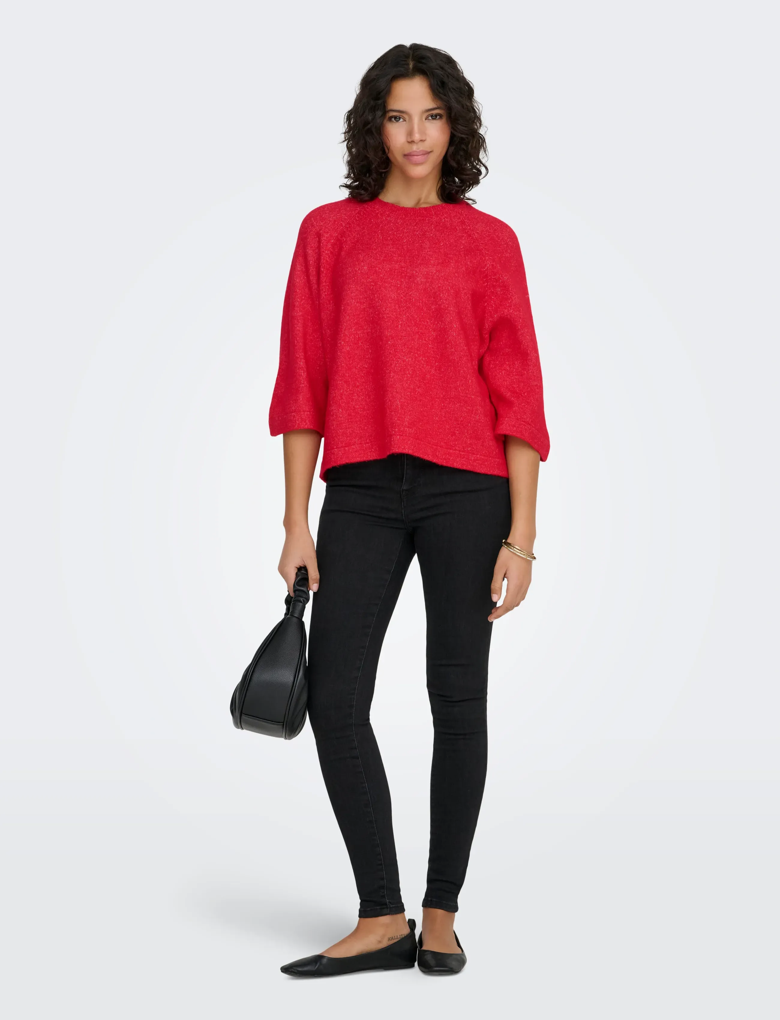 ONLY - ONLSIMONI 3/4 PULLOVER KNT NOOS - madalaimad hinnad - true red - 4
