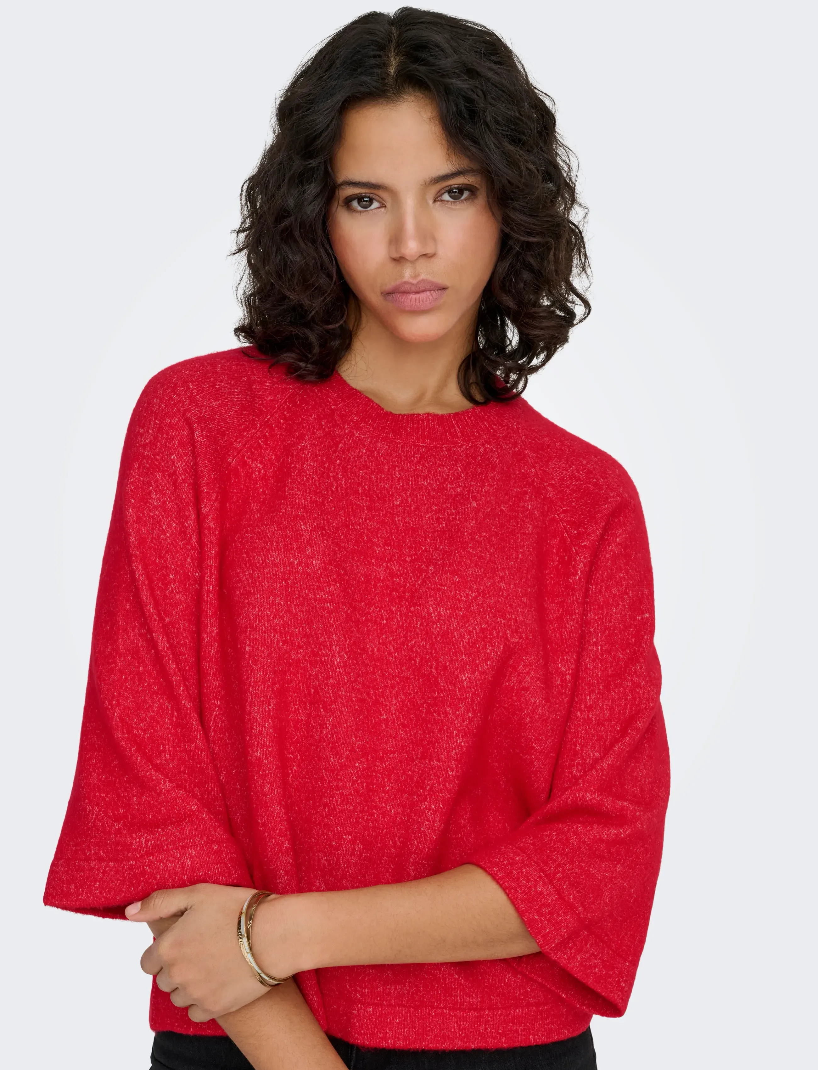 ONLY - ONLSIMONI 3/4 PULLOVER KNT NOOS - madalaimad hinnad - true red - 5