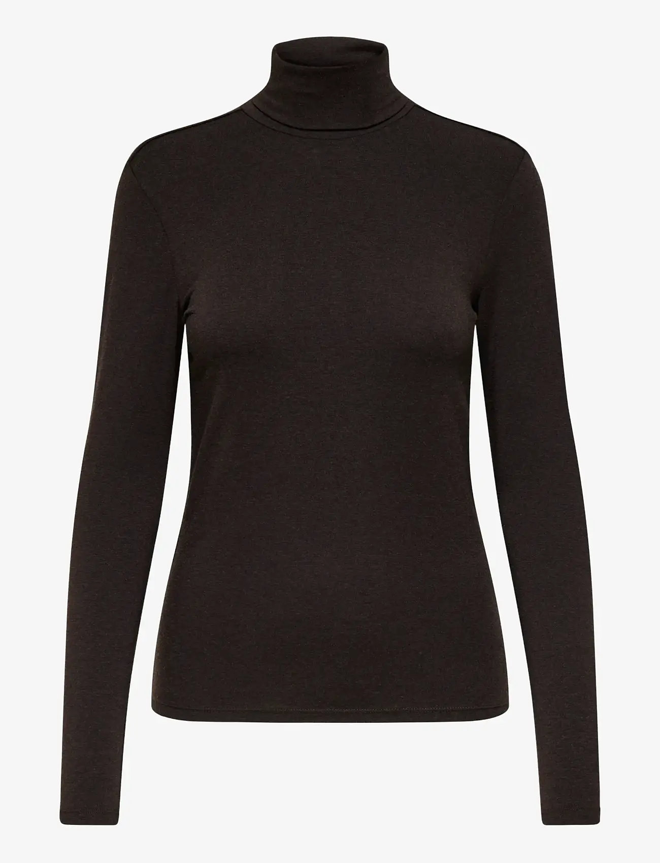 ONLY - ONLSIA L/S ROLL NECK TOP BOX JRS - langärmlige tops - black coffee - 0