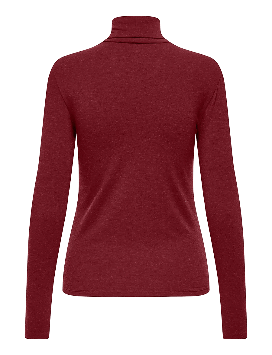 ONLY - ONLSIA L/S ROLL NECK TOP BOX JRS - pitkähihaiset paidat - cabernet - 1
