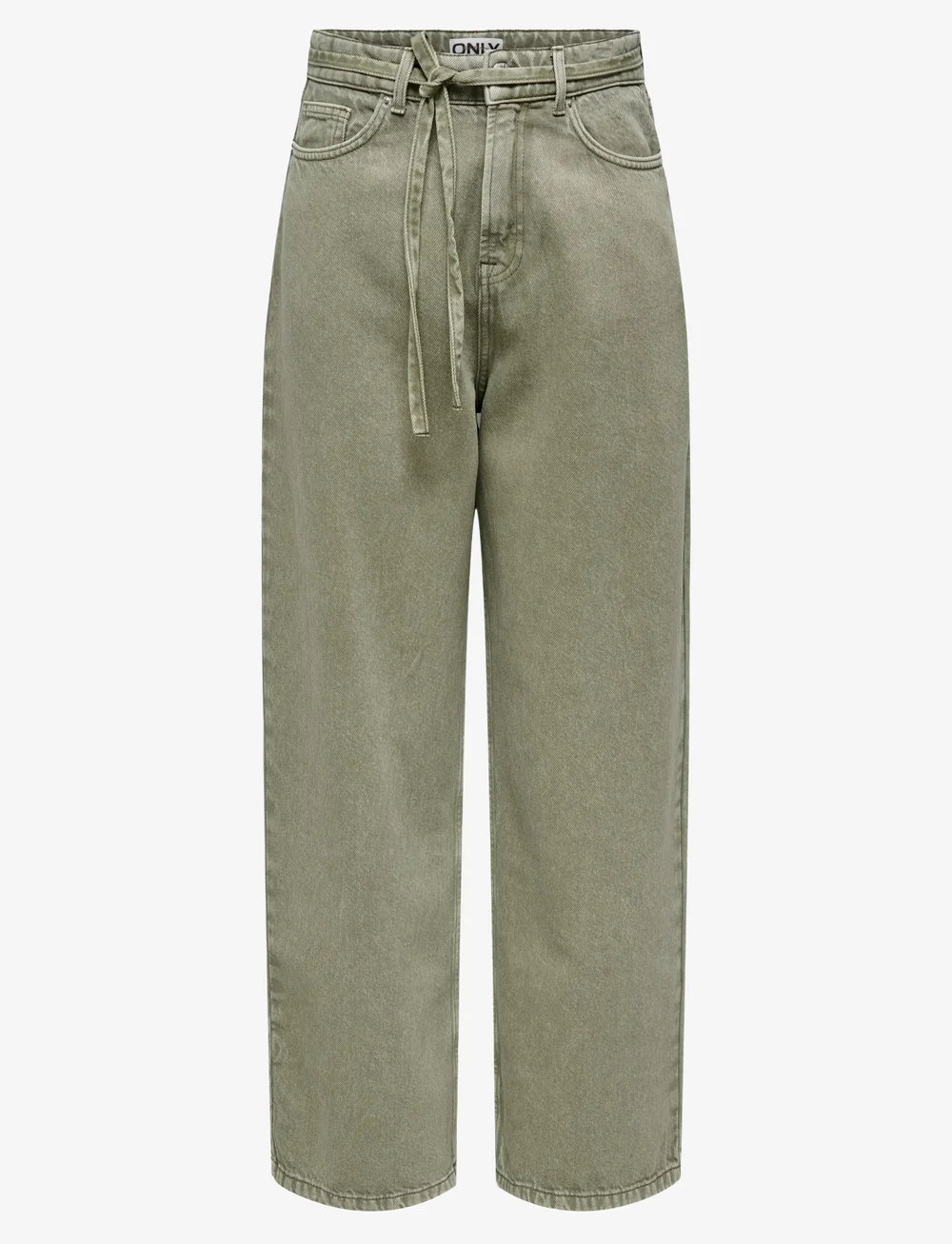 ONLY - ONLBLEECKER MW BELT LOOSE LONG PANT PNT - brede jeans - deep lichen green - 1