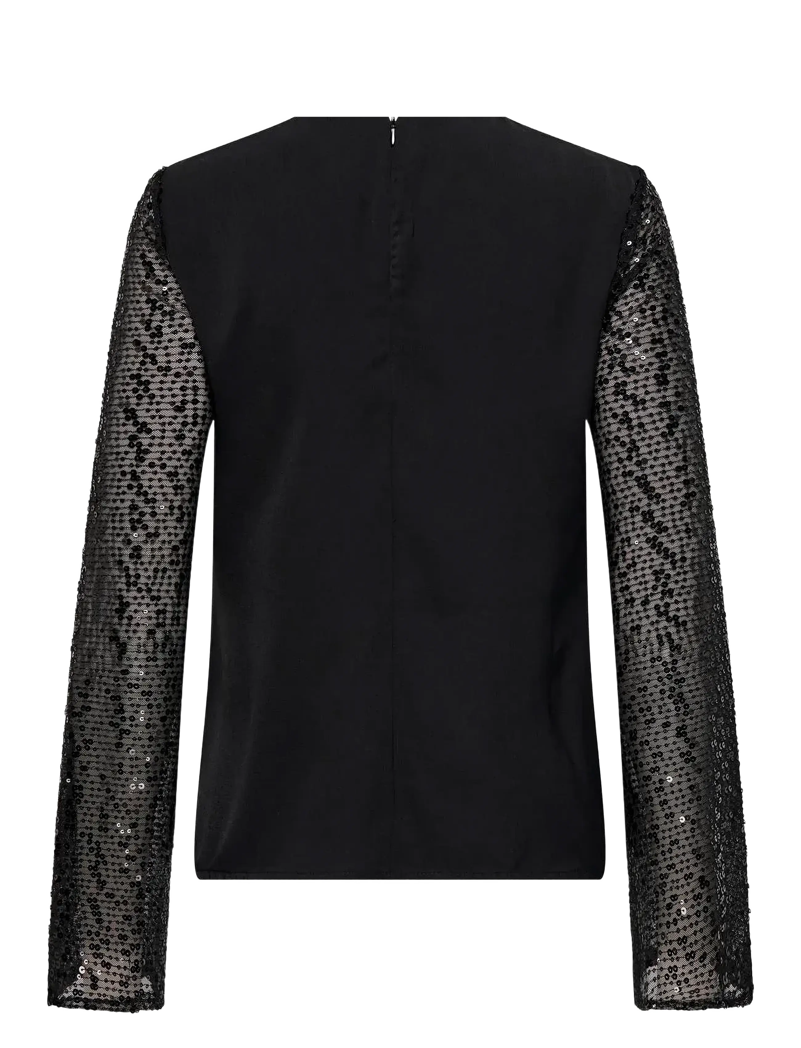ONLY - ONLTHALIA LIFE LS SEQUINS MIX TOP WVN - langærmede bluser - black - 1