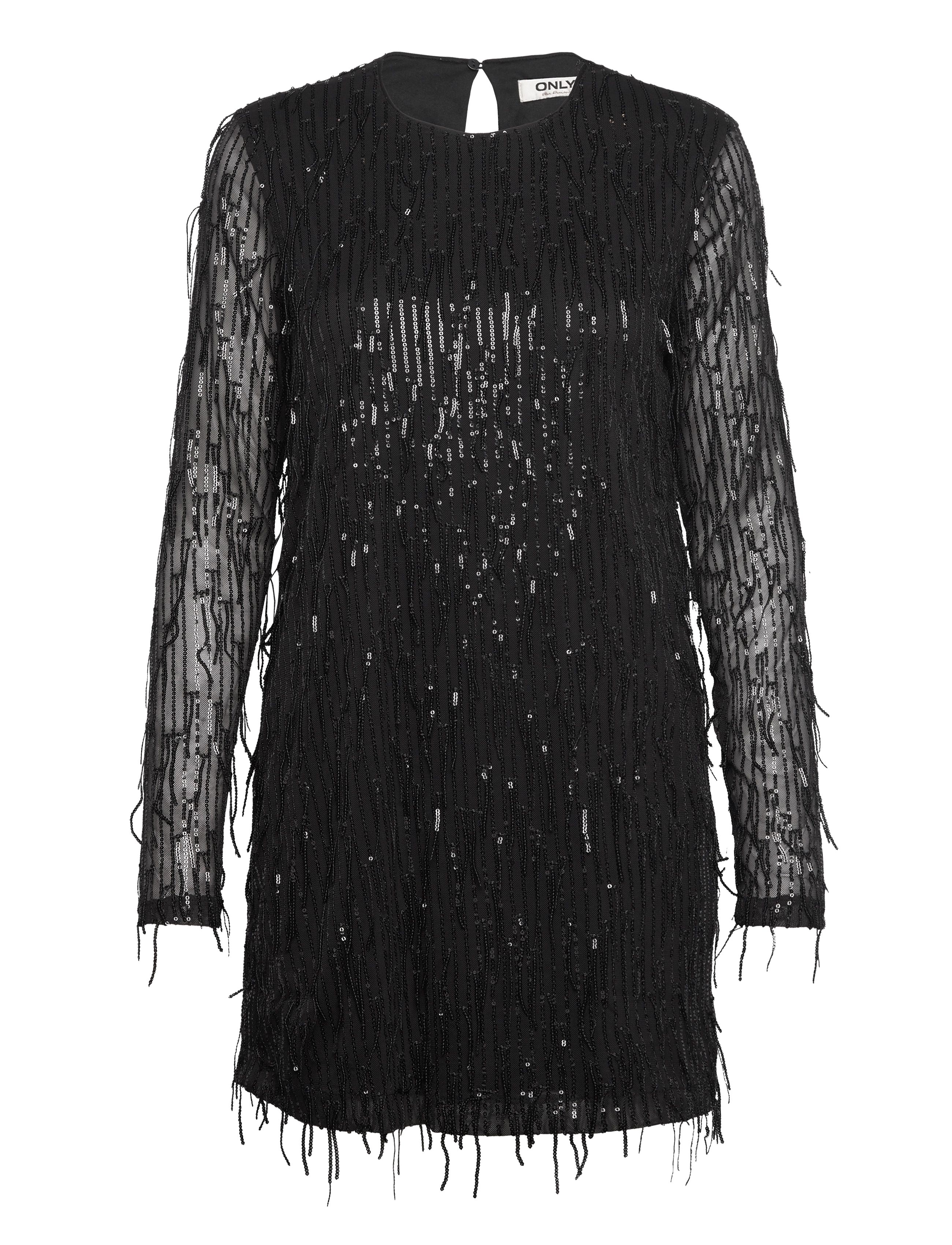 ONLY Onlanika Spacy Ls Kurz Kleid Wvn Schwarz - S - Damen