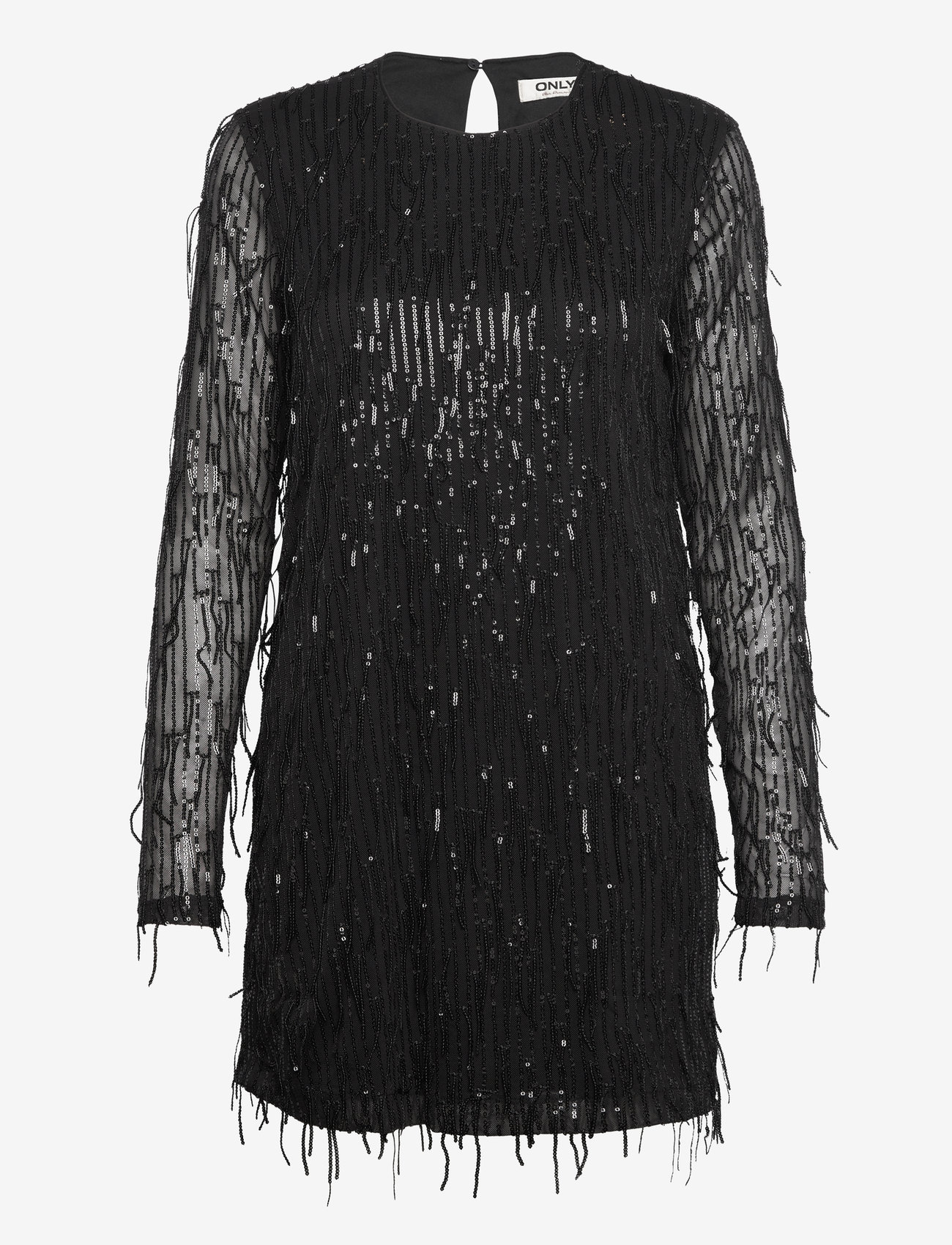 ONLY - ONLANIKA SPACY LS SHORT DRESS WVN - pailletkjoler - black - 0