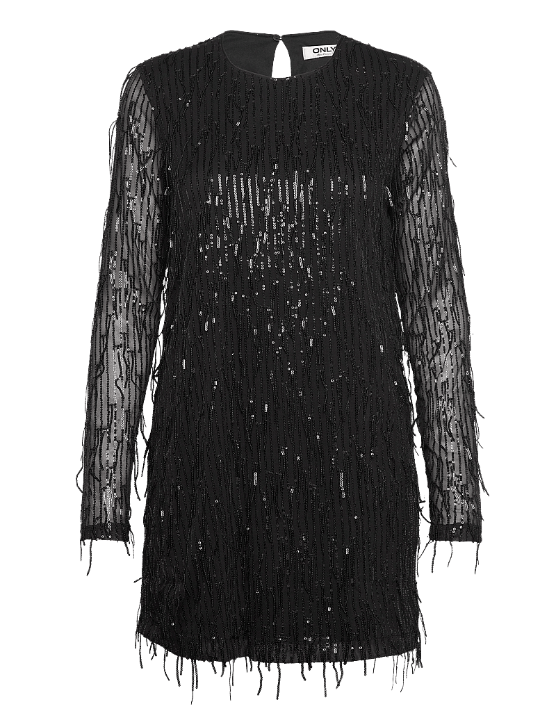 ONLY - ONLANIKA SPACY LS SHORT DRESS WVN - pailletkjoler - black - 0
