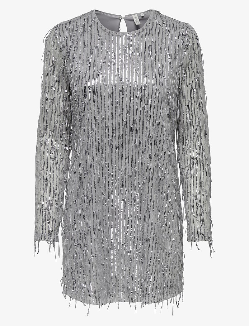 ONLY - ONLANIKA SPACY LS SHORT DRESS WVN - paljettklänningar - vapor blue - 1