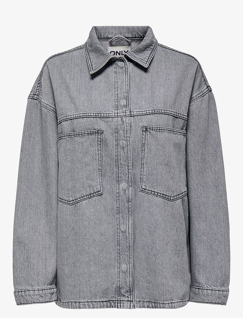 ONLY - ONLEMMIE L/S SHIRT GREY DNM AZG NOOS - denim jackets - medium grey denim - 1
