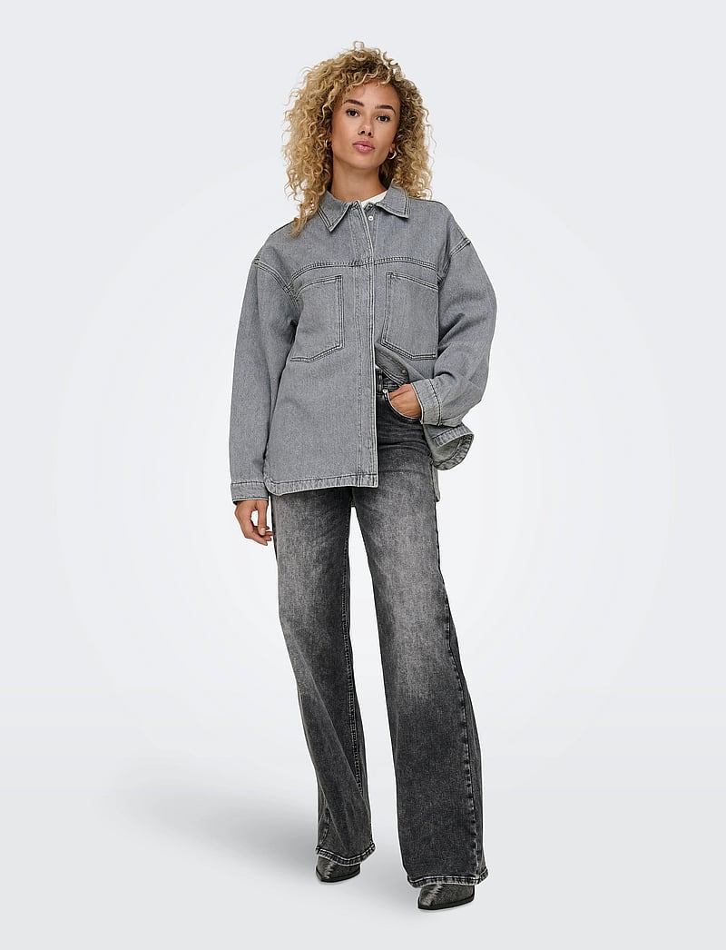 ONLY - ONLEMMIE L/S SHIRT GREY DNM AZG NOOS - denim jackets - medium grey denim - 5