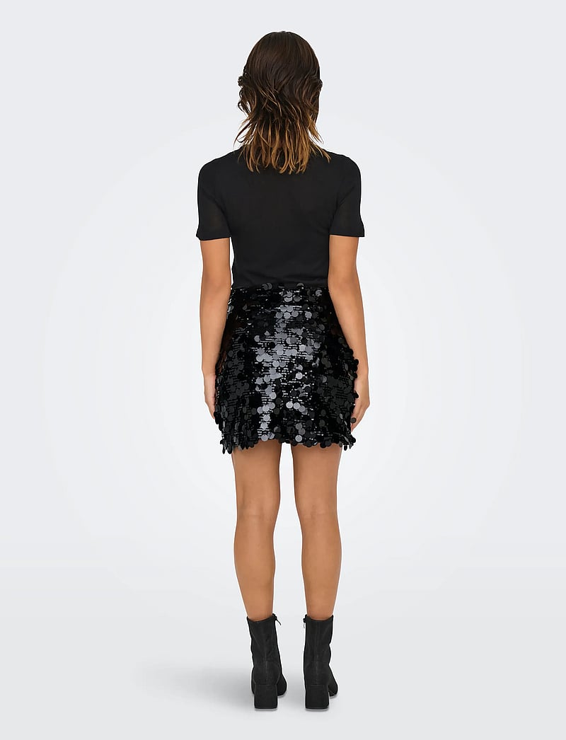 ONLY - ONLJADEL SEQUINS SKIRT WVN - pailletten-röcke - black - 3