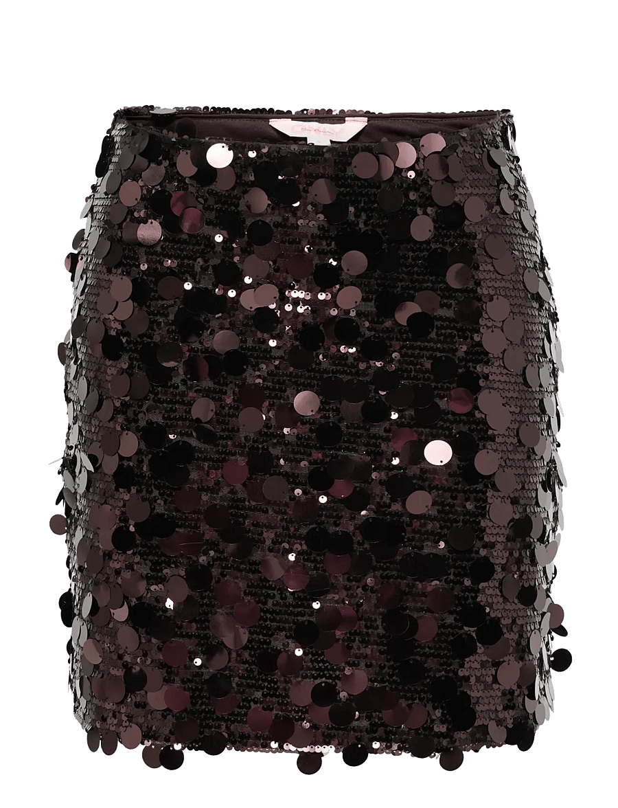 ONLY - ONLJADEL SEQUINS SKIRT WVN - pailletten-röcke - coffee bean - 1