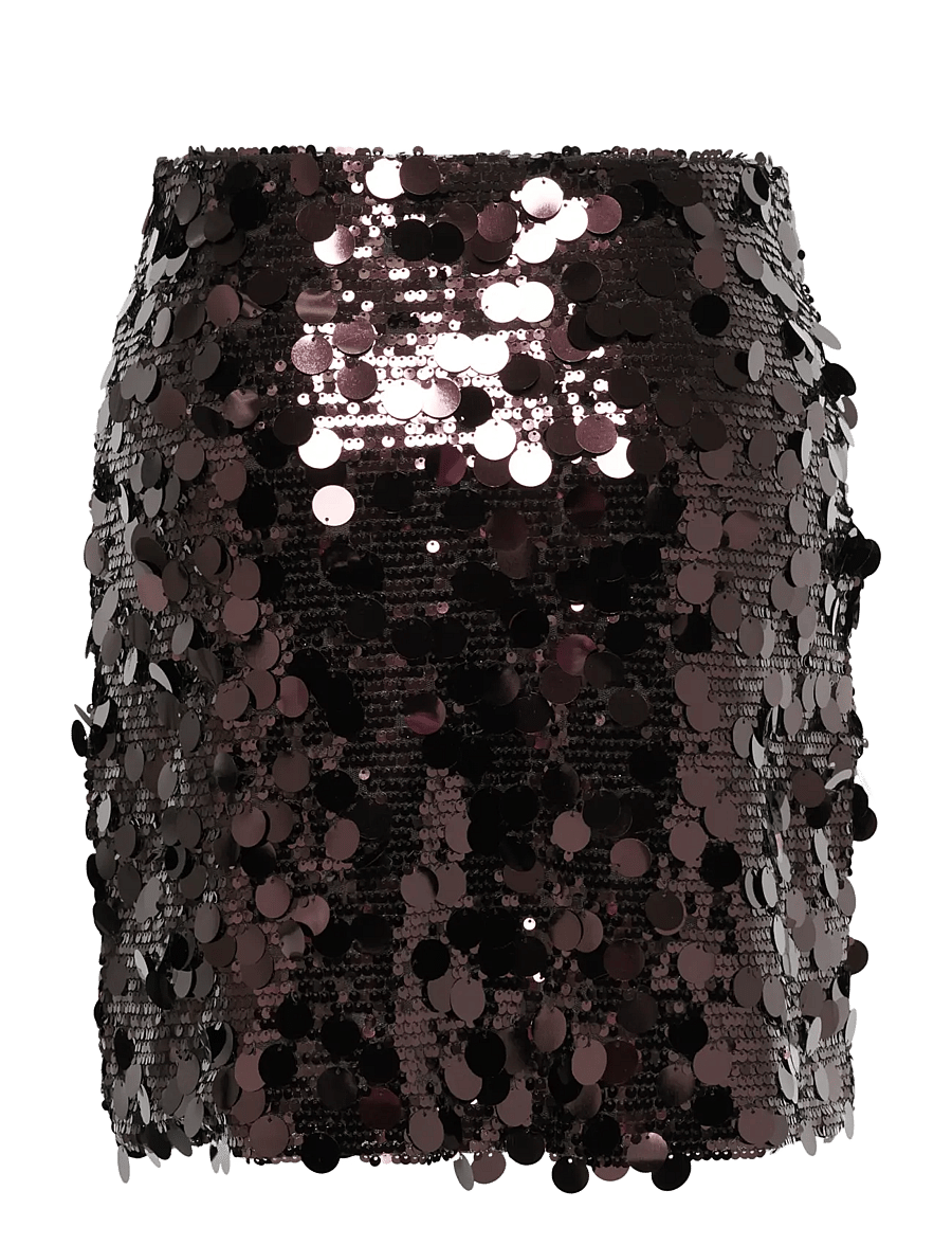 ONLY - ONLJADEL SEQUINS SKIRT WVN - pailletten-röcke - coffee bean - 2