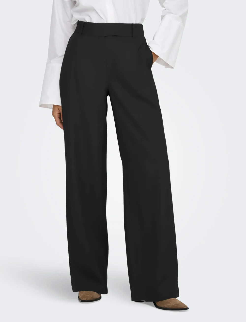 ONLY - ONLLINDA HW STR MEL PANTS TLR NOOS - habitbukser - black - 0