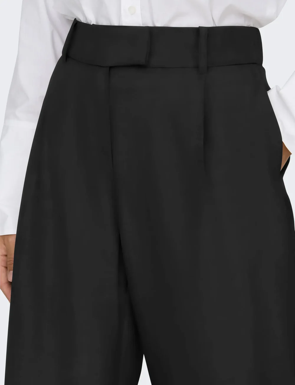 ONLY - ONLLINDA HW STR MEL PANTS TLR NOOS - habitbukser - black - 4