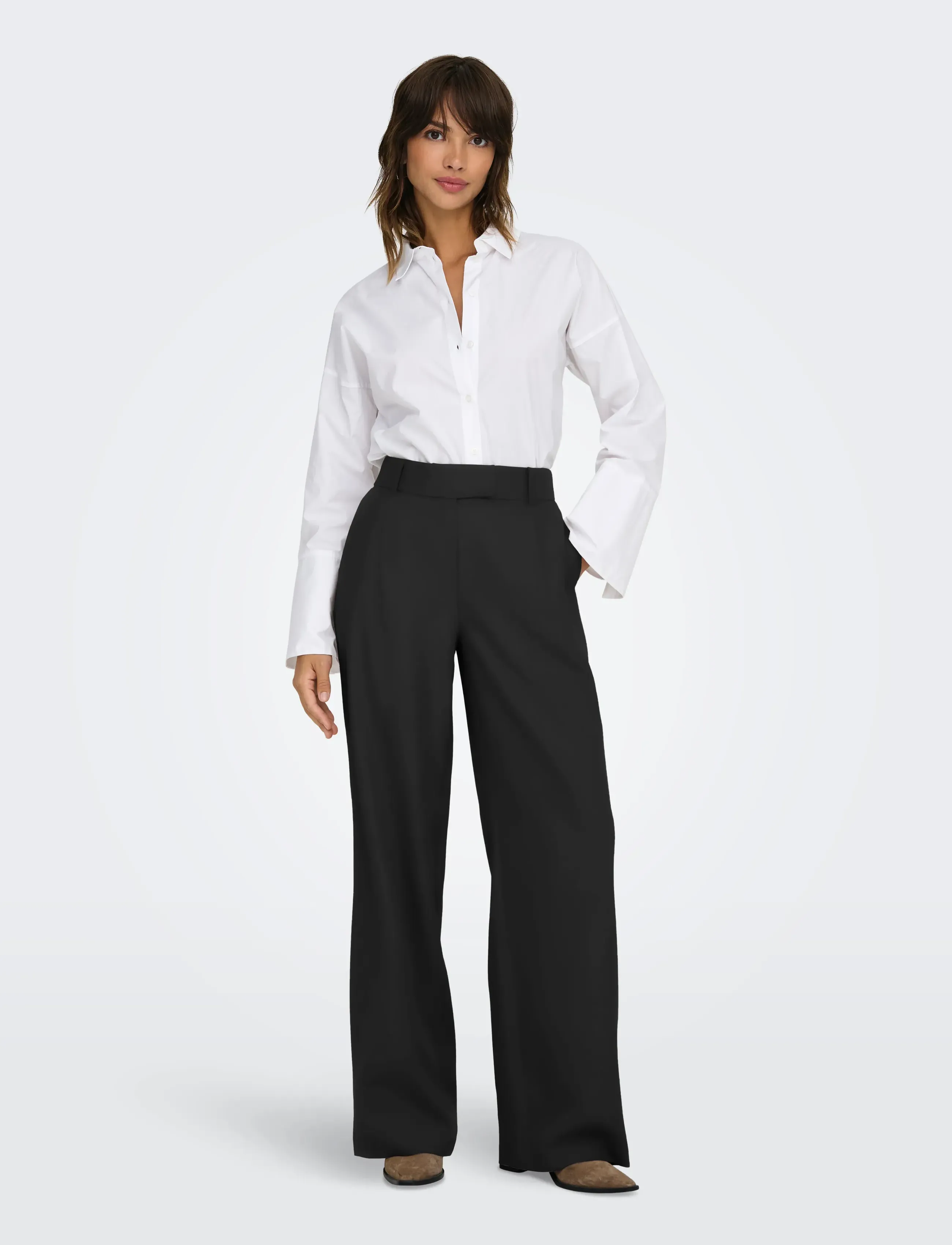 ONLY - ONLLINDA HW STR MEL PANTS TLR NOOS - black - 5