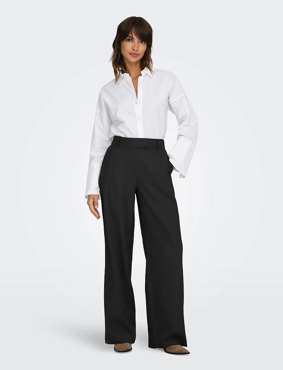 ONLY - ONLLINDA HW STR MEL PANTS TLR NOOS - black - 5
