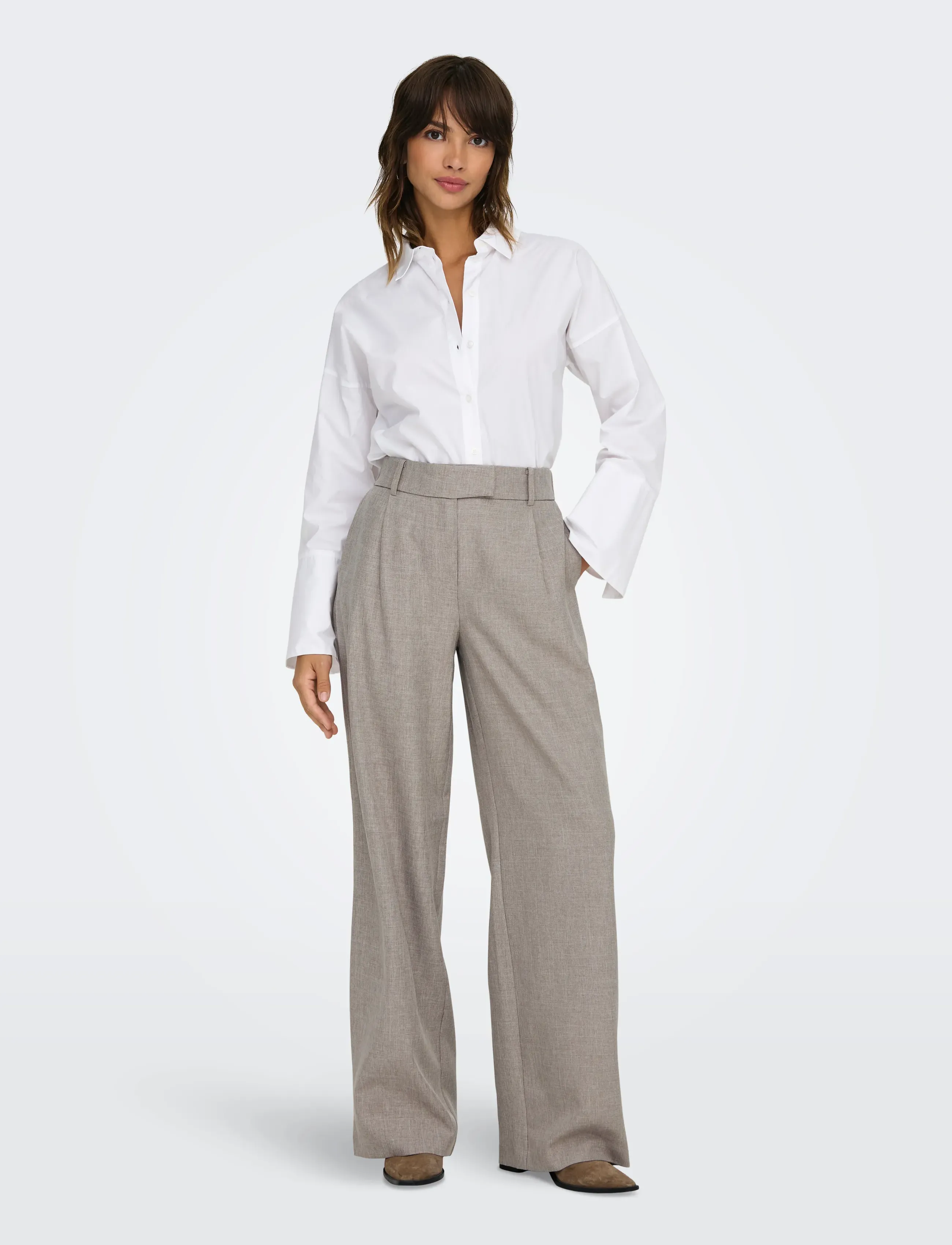 ONLY - ONLLINDA HW STR MEL PANTS TLR NOOS - fungi - 4