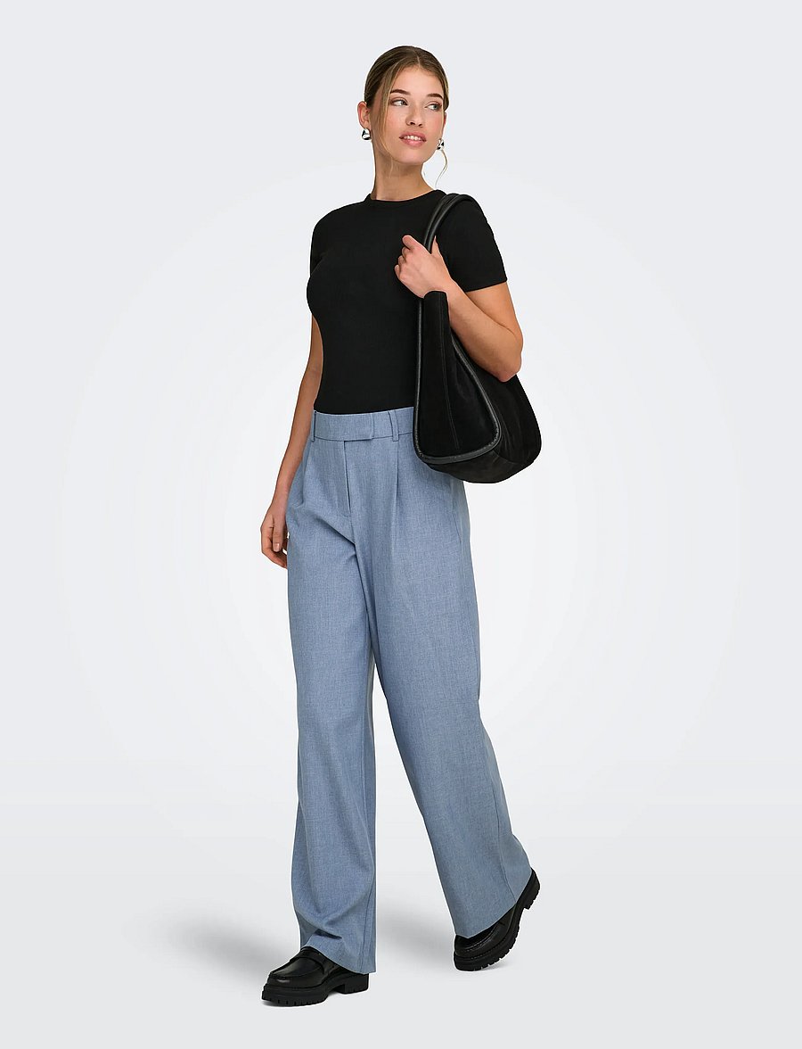 ONLY - ONLLINDA HW STR MEL PANTS TLR NOOS - pidulikud püksid - vintage indigo - 4