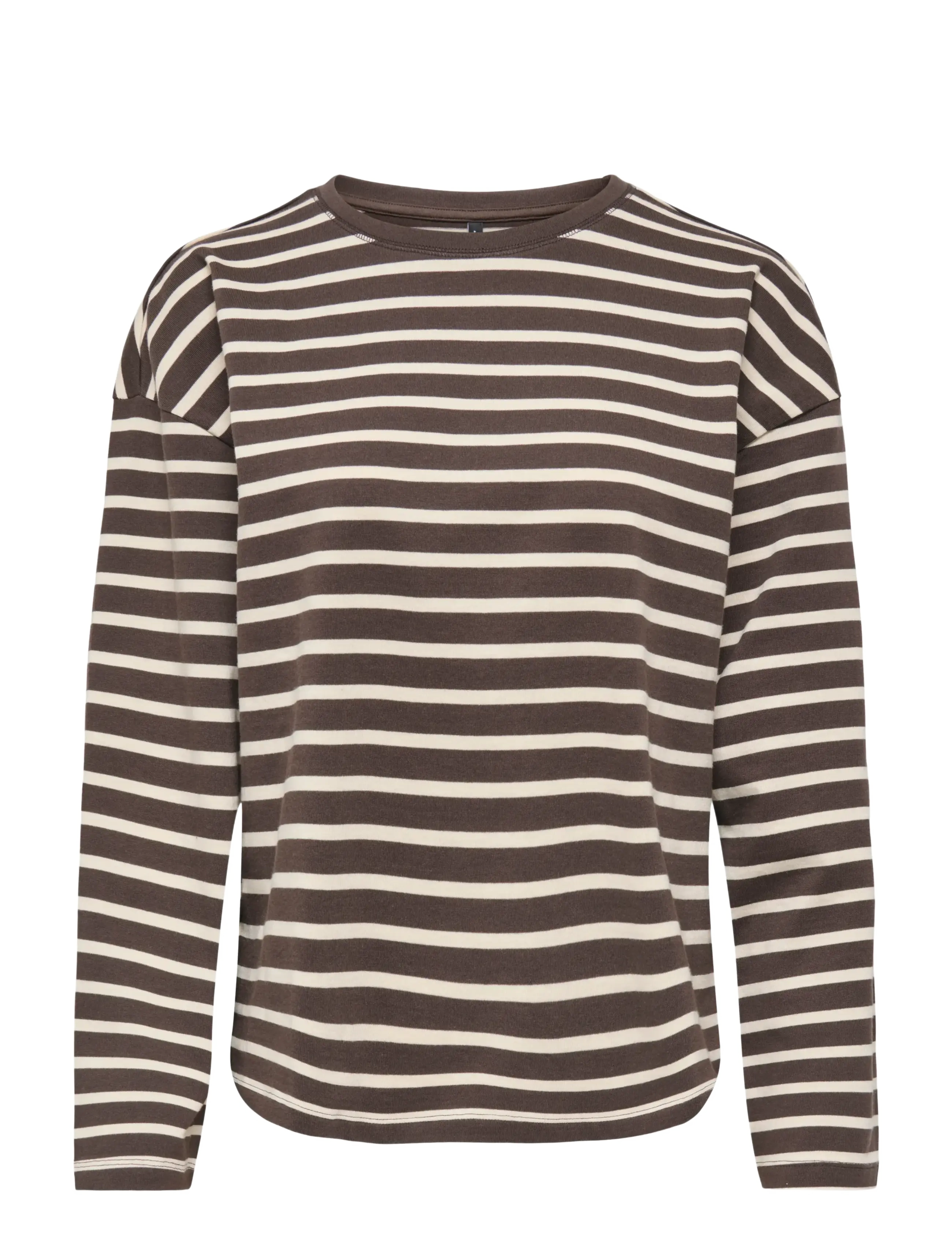 ONLY ONLNEW SOPH L/S O-NECK TOP BOX JRS - T-shirts & tops - BLACK COFFEE / brown