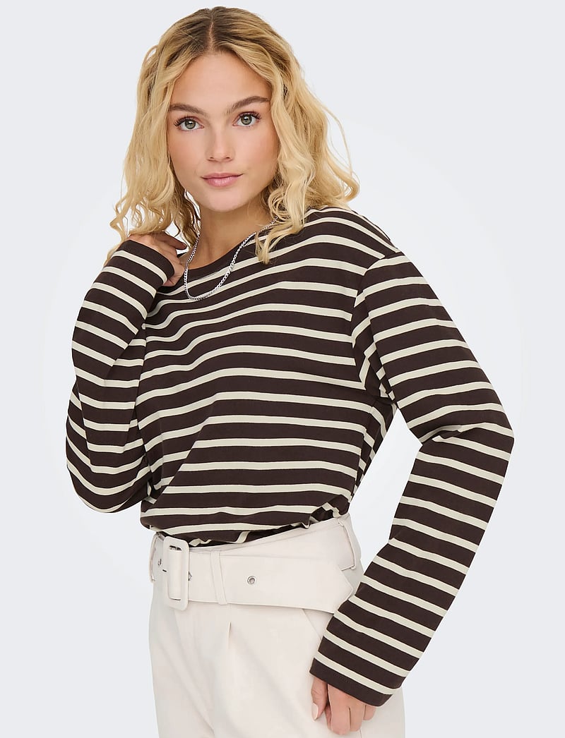 ONLY - ONLNEW SOPH L/S O-NECK TOP BOX JRS - langærmede toppe - black coffee - 5