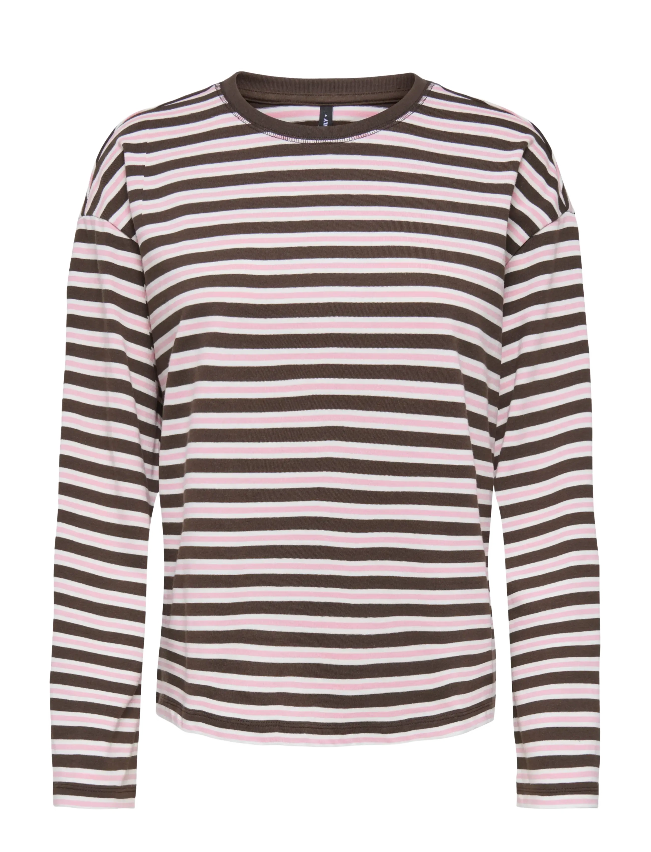 ONLY ONLNEW SOPH L/S O-NECK TOP BOX JRS - T-Shirts & Tops - BLACK COFFEE / multi
