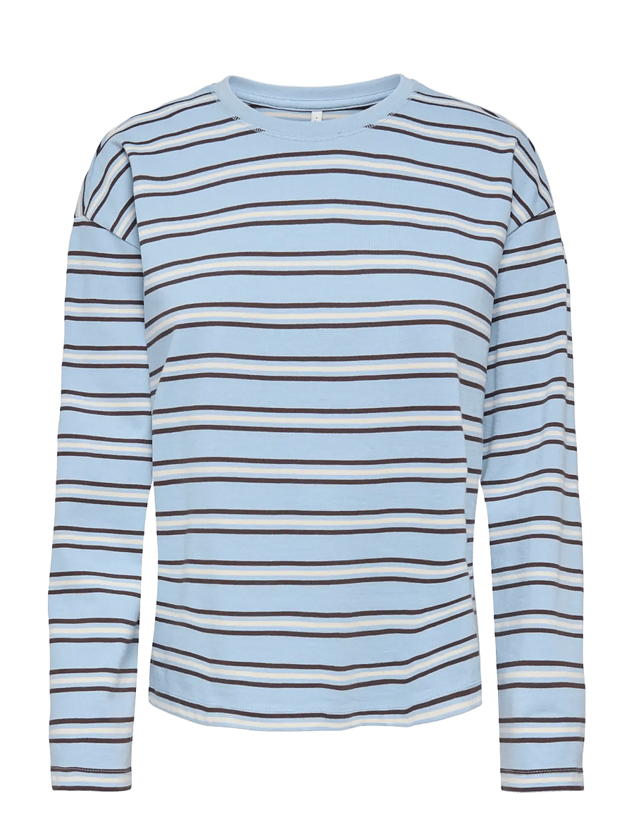 ONLY - ONLNEW SOPH L/S O-NECK TOP BOX JRS - langärmlige tops - soft chambray - 0