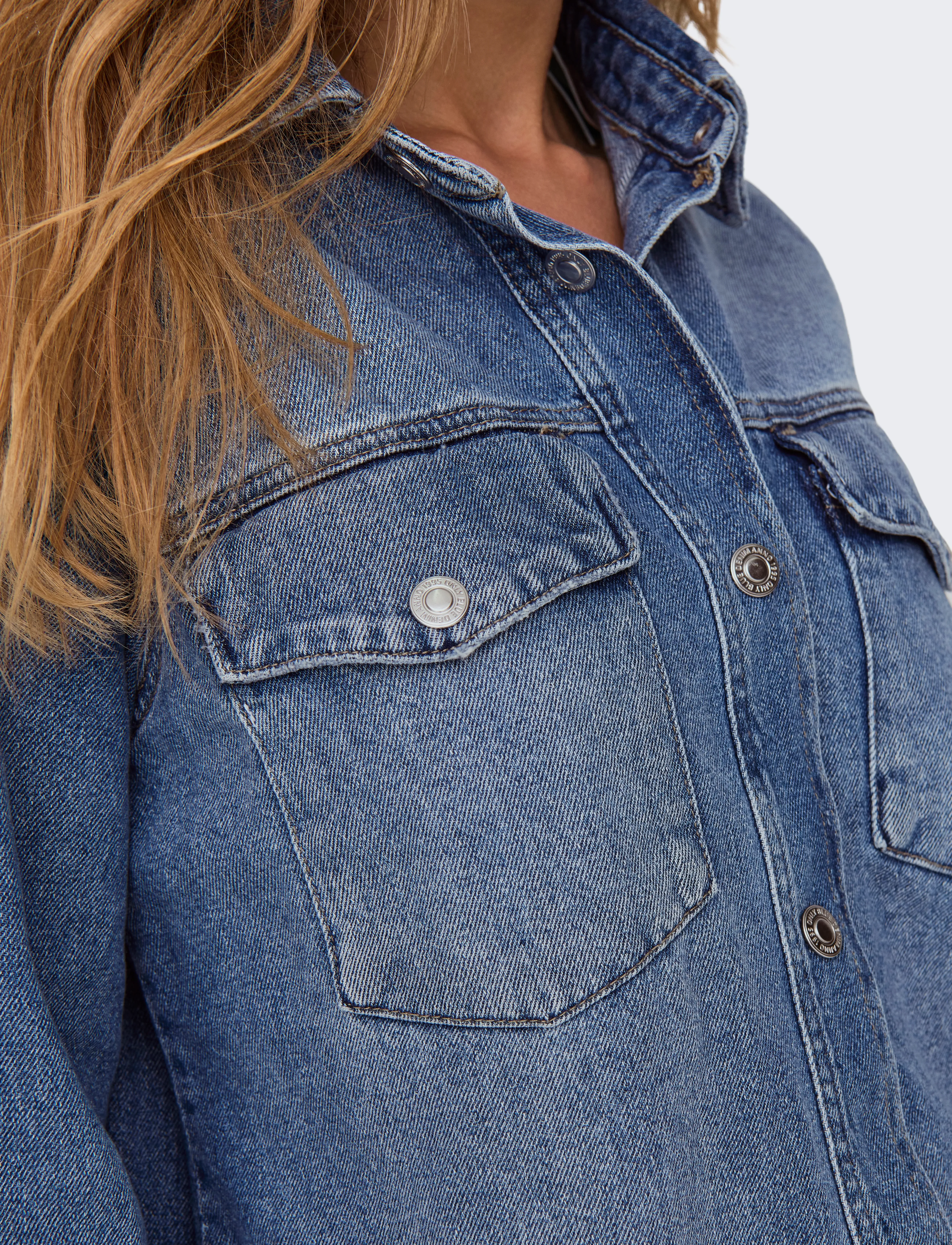 ONLY - ONLELLA L/S POCKET SHIRT TAI519 DNM NOOS - chemises en jeans - medium blue denim - 4
